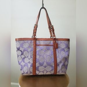 Genuine Coach Large Lavender/Purple Monogram Tote Bag No. J0860-F13096
